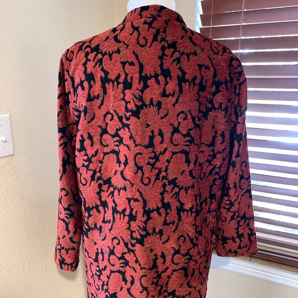 Chicos Brocade Long Jacket with Mandarin Collar - Picture 6 of 8